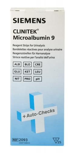 CLINITEK 9 Microalbumine Bandelettes de test urinaire 25 pcs 