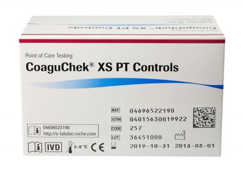 COAGUCHEK XS PT contrôle qualité solution 4 x 1 ml 