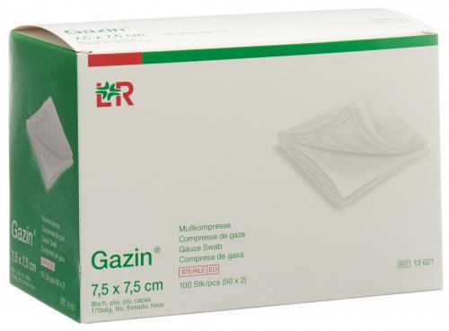 GAZIN compr pli 7.5x7.5cm 8p stéril 50 x 2 pce 