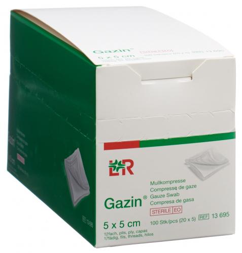 GAZIN Set Kompress 5x5cm 12 fach steril 20 x 5 Stk
