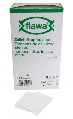 Set di tamponi di cellulosa FLAWA 4x5cm sterilizzato 2 x 70 