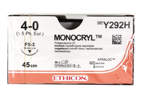 MONOCRYL 45cm incolore 4-0 FS-2 36 pce 
