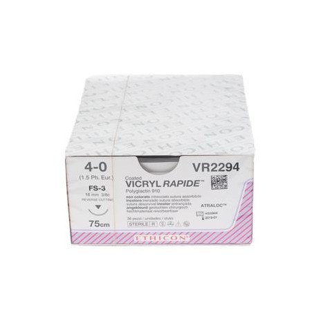 VICRYL RAPID 75cm incolore 4-0 FS-3 36 pce 