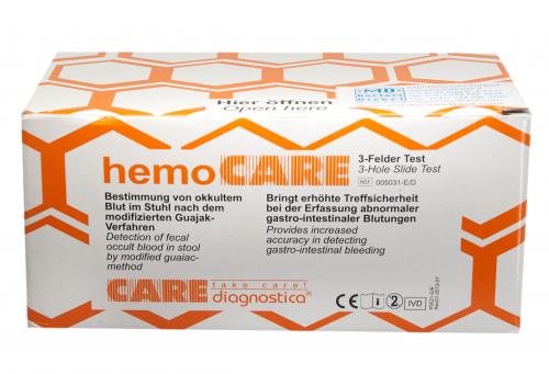 HEMOCARE test rapide sang occulte fécal 50 x 3 pce 