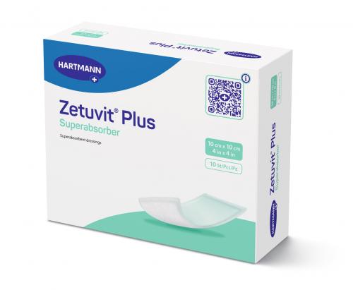 ZETUVIT PLUS Fasciatura assorbente 10x10cm, confezione da 10 