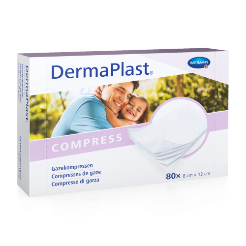 DERMAPLAST compresse gaze coupé 8x12cm 80 pce 