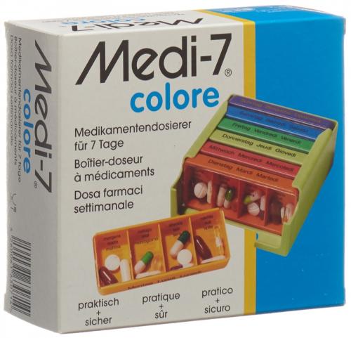 MEDI-7 pilulier semainier D/F/I colore 