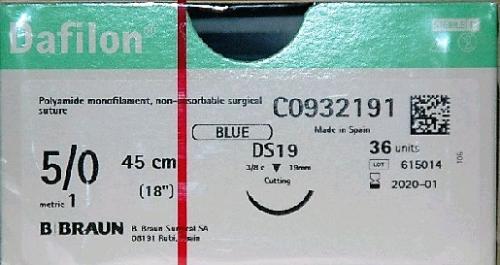 DAFILON 5-0 DS 19 45cm bleu 36pce 