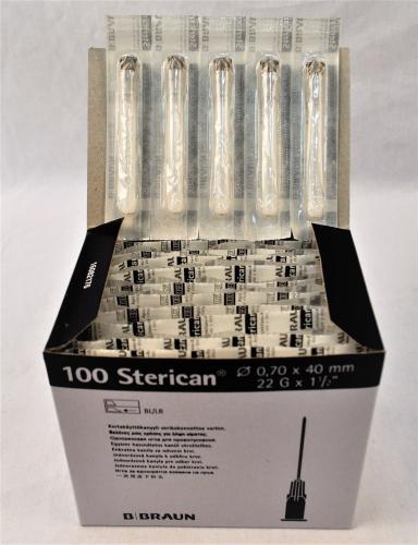 STERICAN 22G 0.70x40mm noir luer 100 pce 