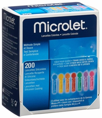 Lancette MICROLET colorate 200 pz 