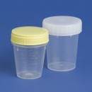 LabPack Bicchieri per urine/prove PP 120ml coperchio giallo 