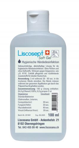 LISCOSEPT Soft Gel désinfect mains clap fer 100 ml 