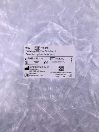 Récipients d'échantillon 2ml 38x17mm f Hitachi 1000pcs 