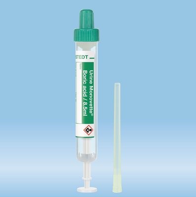 Urine-Monovette Acide borique 8,5ml vert 64pce
 