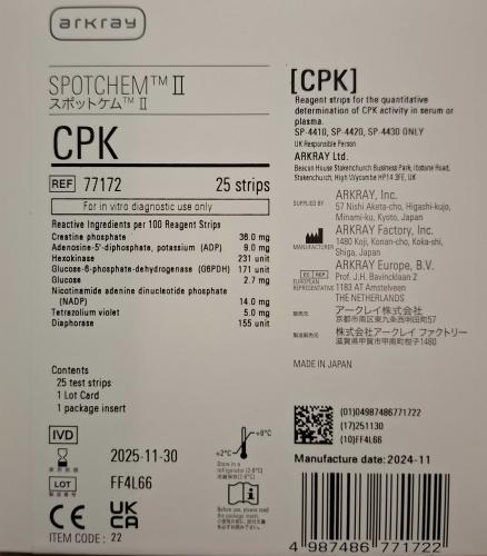 Tests Spotchem II CK 25 