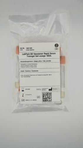 BD Vacutainer Rapid Serum c. gel separatore 5ml arancio 10pz 