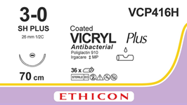 VICRYL PLUS non teint tressé 1xSH PLUS 3-0 1x70 cm 36 pièces 