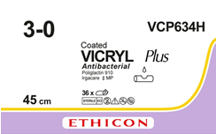 VICRYL PLUS viola intrecciato senza ago 3-0 3x45 cm 36 pezzi 