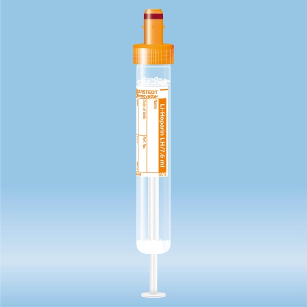 S-Monovette Lithium Heparin LH 7.5 ml orange 50 Stück 