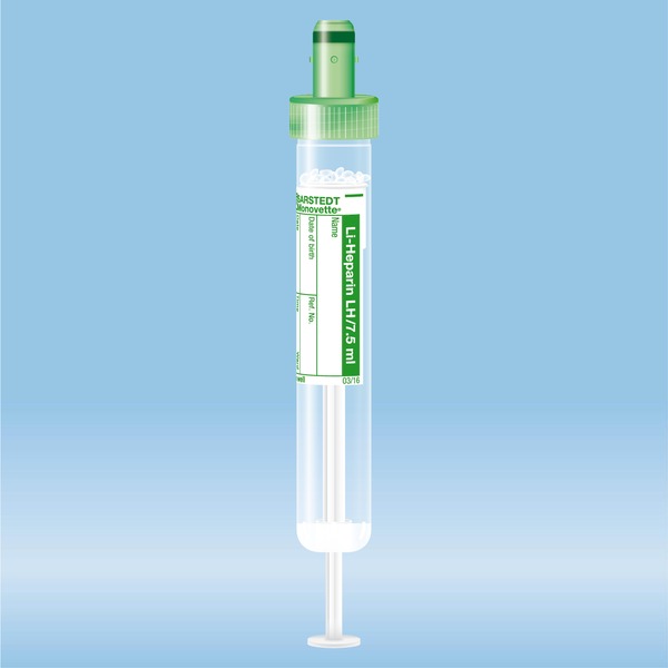 S-Monovette Lithium Heparin LH 7.5 ml grün 50 Stück 