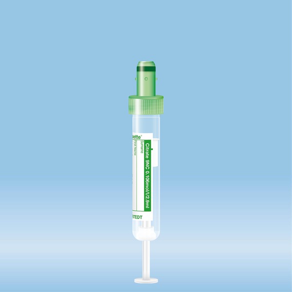 S-Monovette Citrate 2.9 ml vert avec étiquette papier 50 piè 