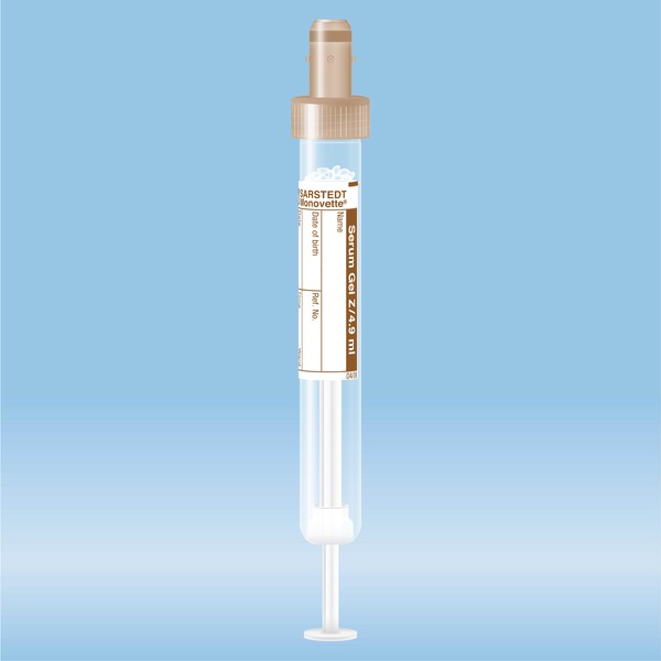 S-Monovette Serum Gel 4,9 ml marrone con etichetta di carta 