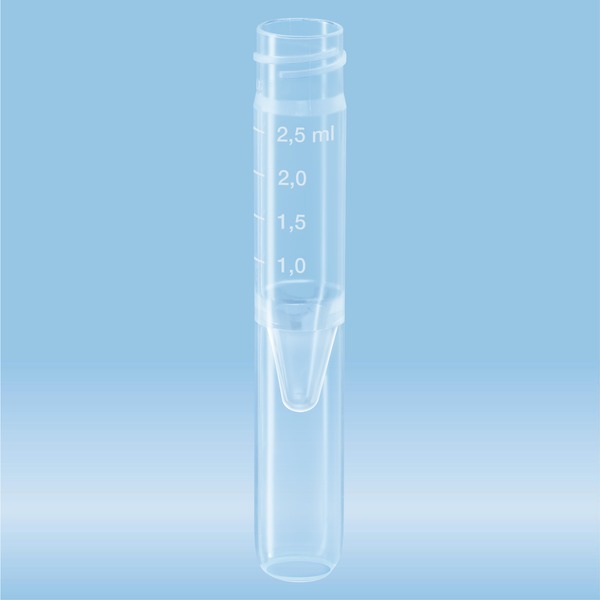 Tube SARSTEDT ZB de 2,5 ml, 75x13 avec couvercle rond, 500 p 