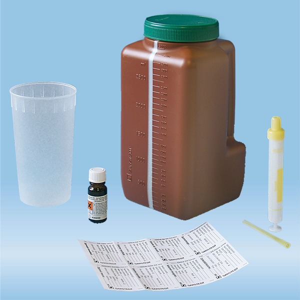 UriSet 24 - Récipient collecte d'urine, 3,0l, avec flacon st 
