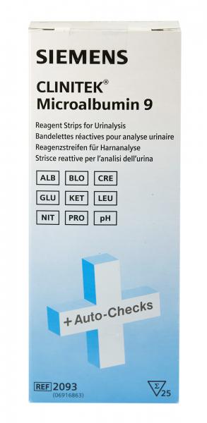 CLINITEK 9 Microalbumin Urinteststreifen 25 Stk 