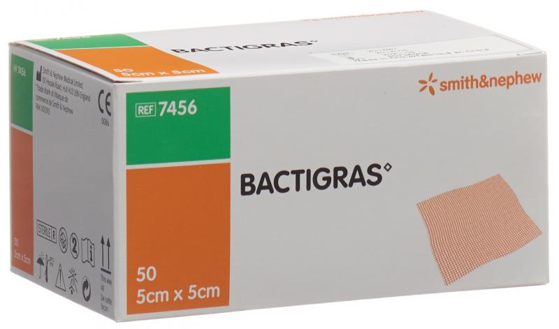 Bendaggio per ferite BACTIGRAS 5cmx5cm confezione da 50 pezz 