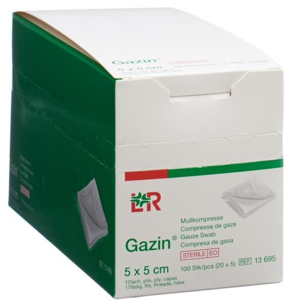 GAZIN set compr gaze 5x5cm 12 plis stér 20 x 5 pce 