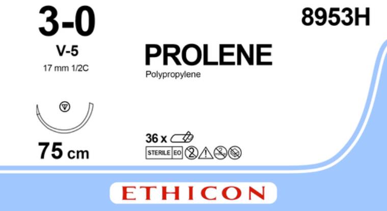 PROLENE 75cm blu 3-0 V-5 36 pezzi 