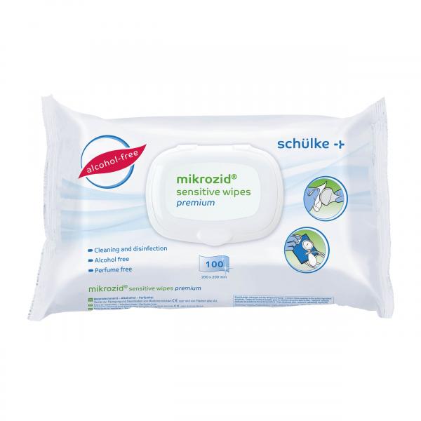 Salviette premium MIKROZID Sensitive, 100 pezzi 