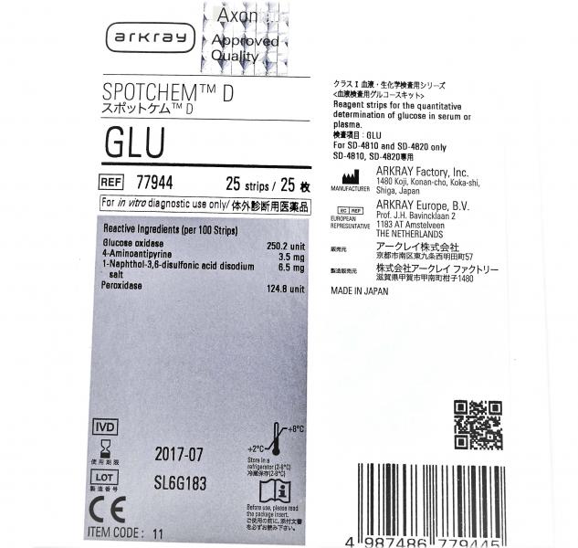 SPOTCHEM D Glucose 25 Tests 77944 