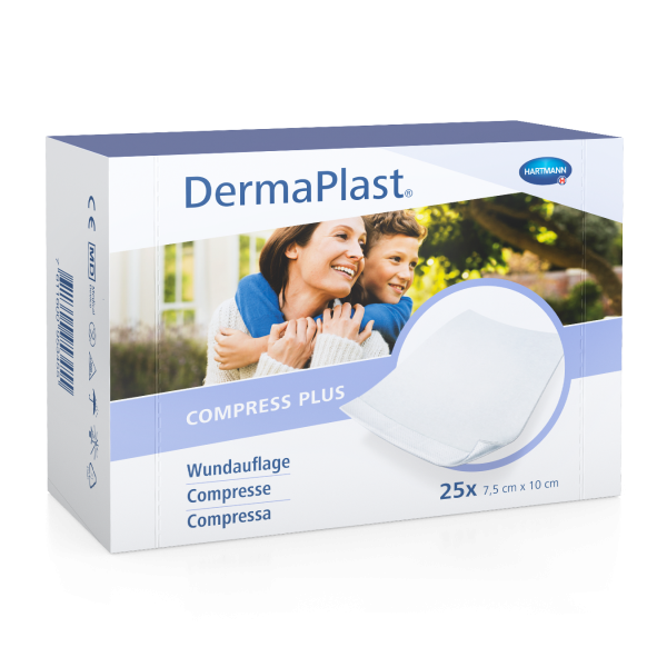 DERMAPLAST Compress Plus 7.5x10cm 25 pce 