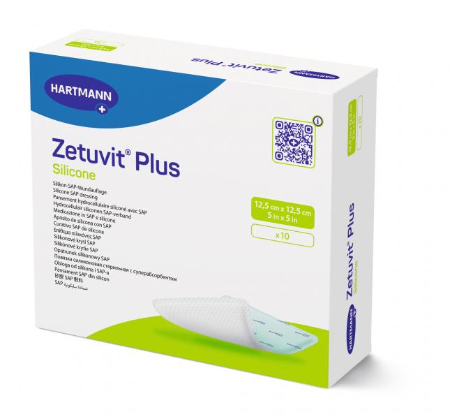 ZETUVIT Plus Silicone 12.5x12.5cm 10 Stk 