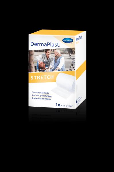 DERMAPLAST STRETCH Gazebinde 8cmx10m weiss 