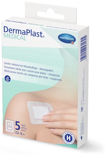 DERMAPLAST Medical Vliesverband 7.2x5cm (n) 5 Stk 