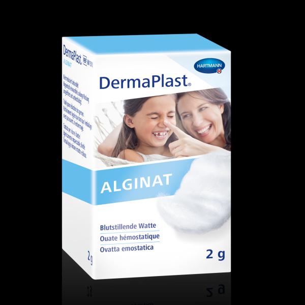 DERMAPLAST ALGINAT Blutstillende Watte Glas 2 g 