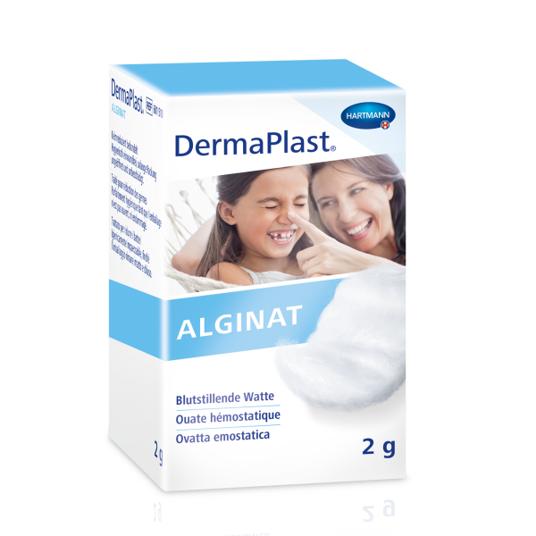 DERMAPLAST ALGINAT Blutstillende Watte Glas 2 g 