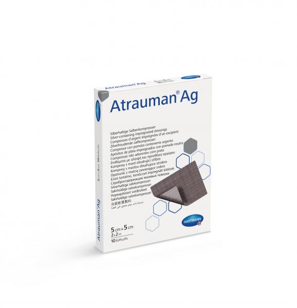 ATRAUMAN ag compresses 5x5cm stéril 10 pce 