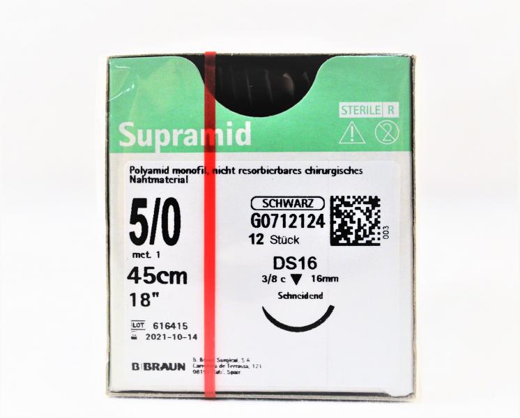 SUPRAMID 5-0 DS 18 45cm  schwarz 12 Stk 