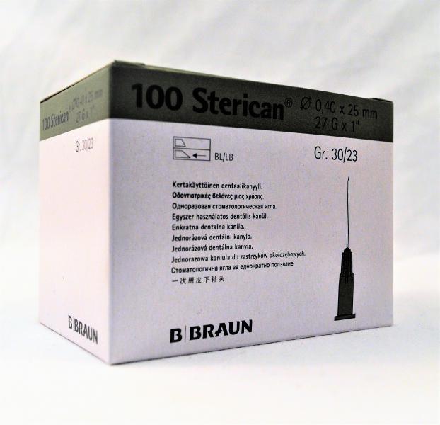 STERICAN Dent 27G 0.4x25mm grigio 100 pezzi 