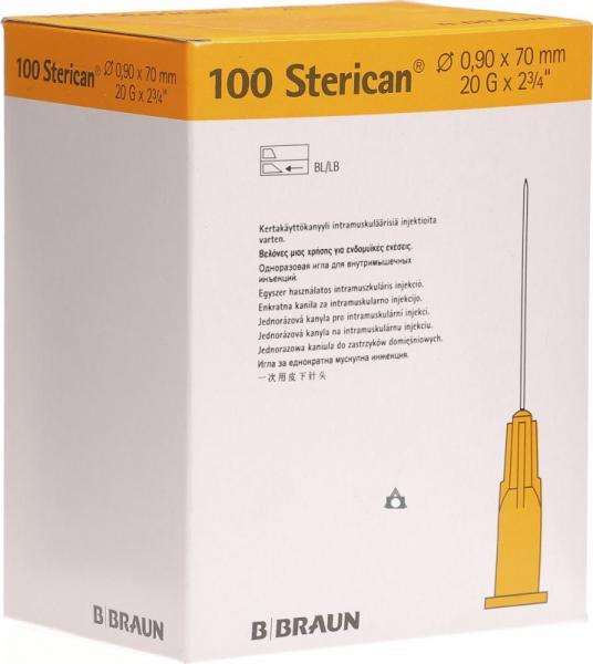 STERICAN gelb 0.90x70mm 20G 100 Stk 