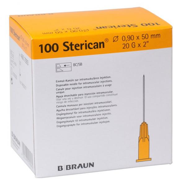 STERICAN aigui 20G 0.90x50mm jaune luer 100 pce 