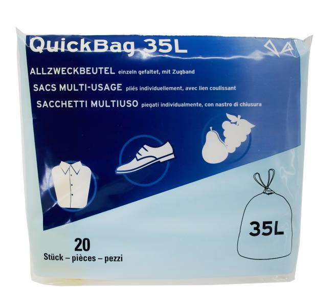 Sacs à déchets 28-35 litres, transparents Quick-Bag, 20 sach 