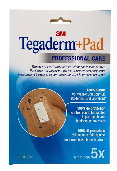 TEGADERM+PAD 9x15cm Wundkissen 4.5x10cm 5 Stk 