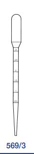 Pipette Pasteur 3ml grad polietilene 500 pz. 