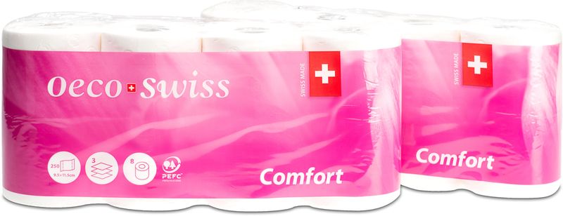 Toilettenpapier OecoSwiss Comf 3l we 10x250 Bl 