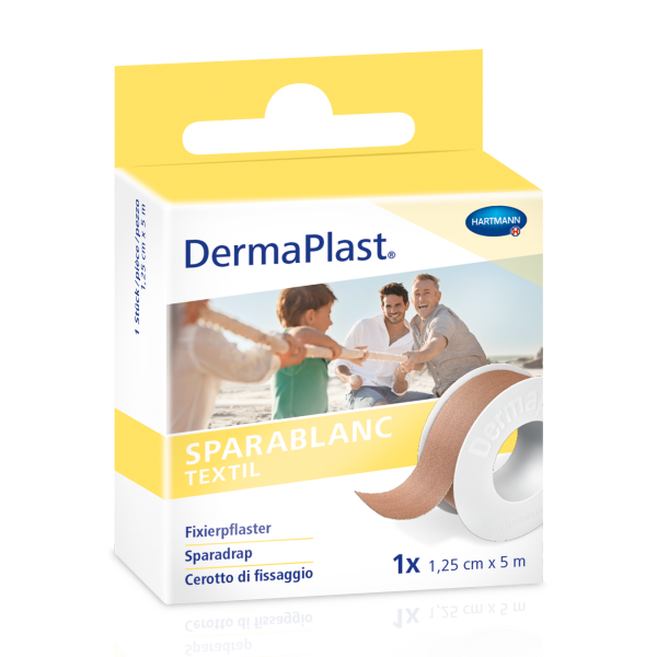 Benda tessile DERMAPLAST Sparablanc, 1.25cm x 5m, bianca 